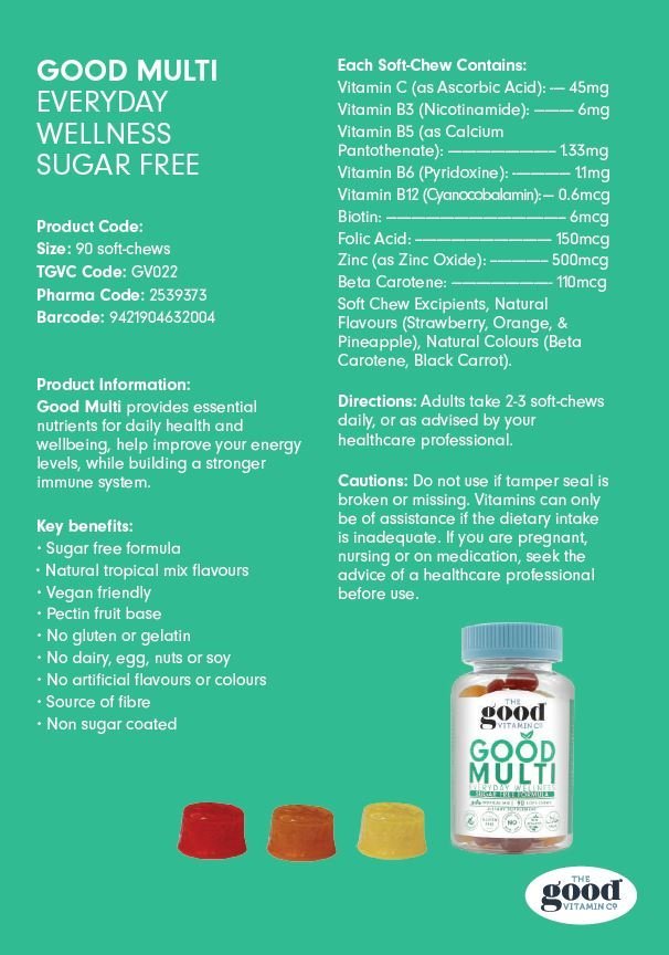 The Good Vitamin Co. 成人多種維他命軟糖 (99.9%無糖) (90粒)